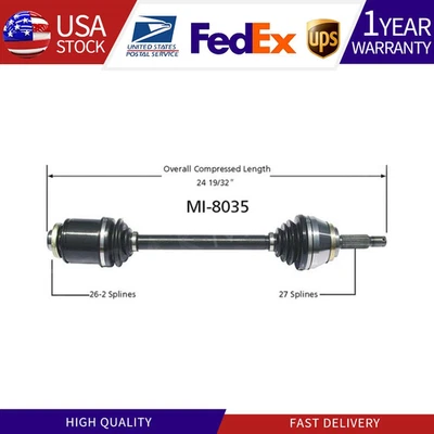 Eje delantero izquierdo CV para 91-99 Mitsubishi 3000GT Dodge Stealth Diamante 2x2 Foto 1 de 3