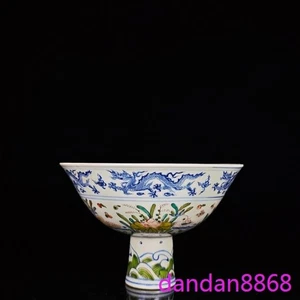 Statua tazza tè 6"Ming wucai porcellana anatre mandarino drago dinastia palazzo - Foto 1 di 9