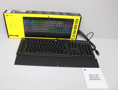 Corsair K55 CORE RGB, Gaming-Tastatur, QWERTZ DE Kabelgebundene Schwarz, NEU - Bild 1 von 4