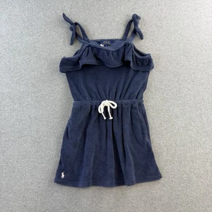 Polo Ralph Lauren Dress Girls 5 Terry Cloth Ruffle Skirt Bow Waist Summer Casual - Picture 1 of 7