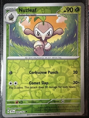 Nuzleaf 004/162 Reverse Holo Common SV05: Temporal Forces NM - Image 1 of 2