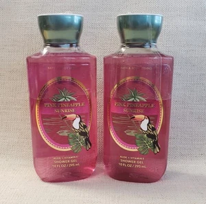 2 Bath & Body Works PINK PINEAPPLE SUNRISE Shower Gel 10 Fl Oz - Picture 1 of 5