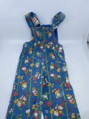 Mono de pana vintage HEALTH-TEX baberos azul 2 niños pequeños años 70 Foto 1 de 4