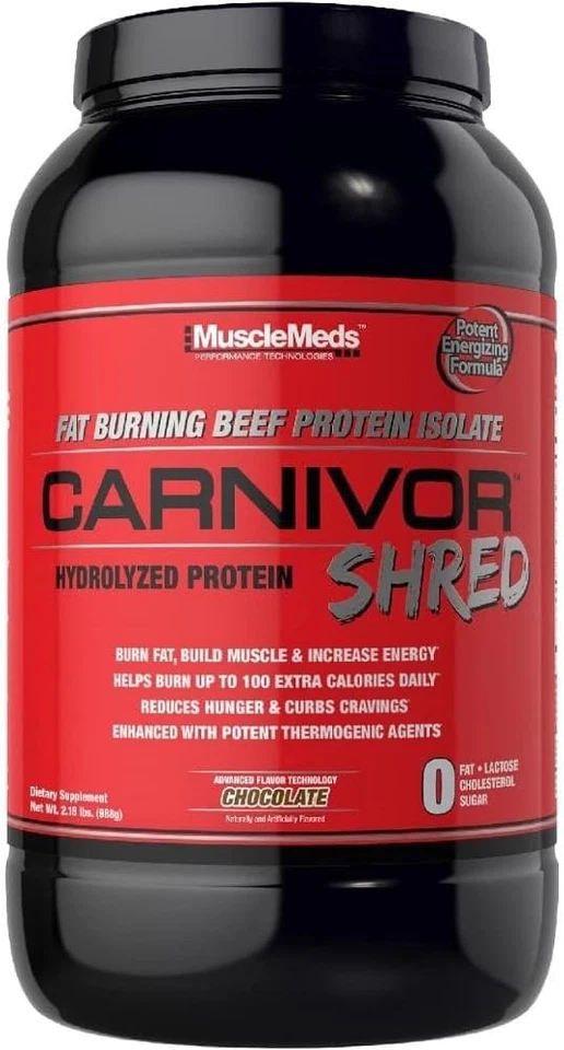 MuscleMeds Carnivor Shred queima de gordura carne hidrolisada 2,18 libras (pacote com 1)  - Imagem 1 de 4