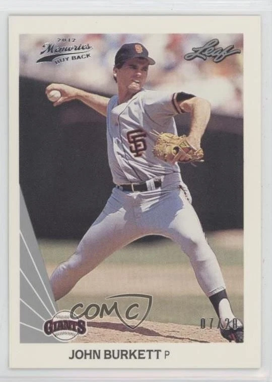 2012 Leaf Memories 1990 Leaf Buyback Silver Foil /20 John Burkett #384 - Image 1 of 2