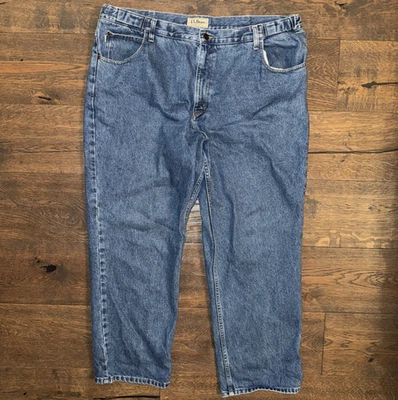 LL Bean COMFORT WAIST Mens 42x29 Blue Denim Jeans  Relaxed Fit Workwear - Image 1 of 4