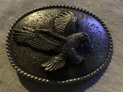DE COLECCIÓN WESTERN SOARING EAGLE VAQUERO/VAQUERA HEBILLA DE CINTURÓN 1990 Foto 1 de 2