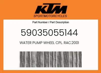 KTM Genuine Water Pump Wheel Cpl. Rac.2001 - 59035055144 - Image 1 of 4