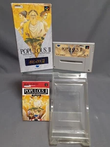 NINTENDO SUPER FAMICOM POPULOUS II 2 Trials of the Olympian Gods Boxed Complete - Picture 1 of 5