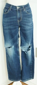 Silver Jeans Garret Youth Boys Size 10 Blue Denim Stretch Distressed (27W 26L) - Picture 1 of 4