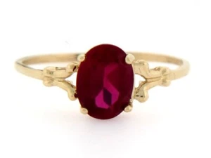 10k or 14k Gold Simulated Garnet January Birthstone Ring - Picture 1 of 6