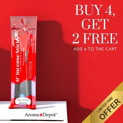 AROMA DEPOT 11'' Incense Sticks Charcoal Hand Dipped Mix Match Huge Bulk Variety Wholesale