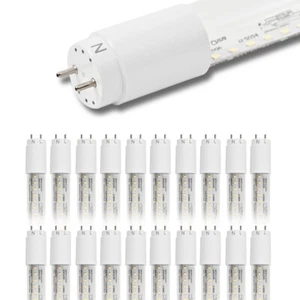 T8 T10 T12 20-Pack 4FT LED T8 Hybrid Type A+B Light Tube 24W Plug & Play 5000K - Picture 1 of 20