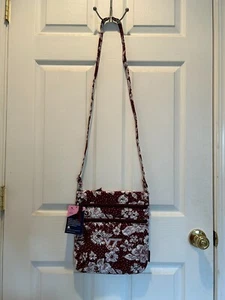 Vera Bradley Triple Cremallera Hipster Virginia Tech Granate Blanco Lluvia VT Colegial - Imagen 1 de 3