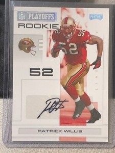 PATRICK WILLIS 2007 Playoff Playoffs Auto Rookie Silver Signatures 49ers/25 READ