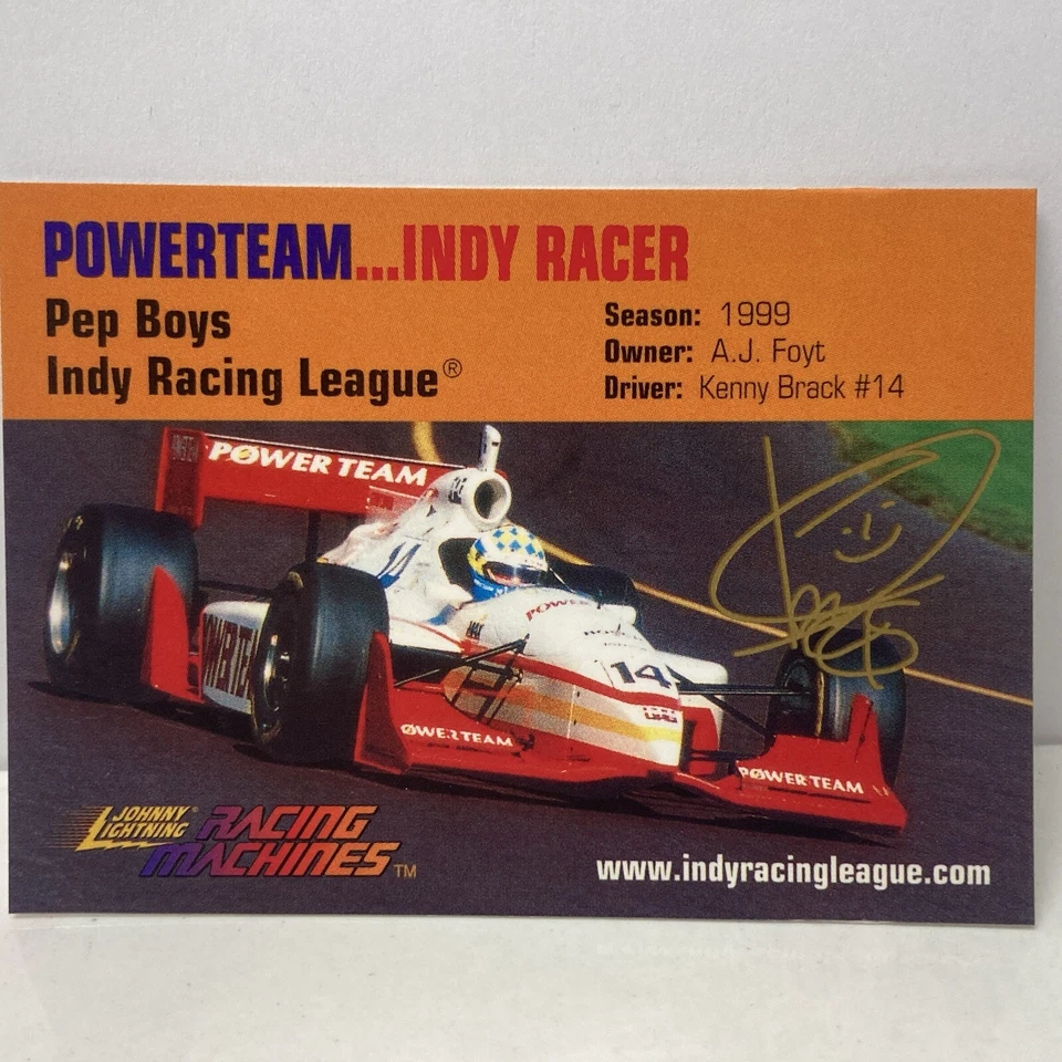CARD ONLY: Johnny Lightning Trading Card Powerteam Indy Racer Pep Boys - Image 1 of 1