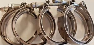 4x 4" / 101mm V-Band Clamp Custom Exhaust Front Pipe Turbo Mid Pipe Intercooler - Picture 1 of 5