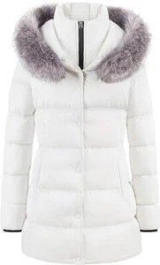 Women's Winter Snow Jacket Long Fur Puffer Coat Medium Removable Faux Fur Trim - Picture 1 of 7