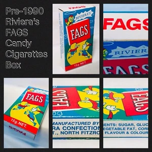 Vintage 1989 Riviera’s FAGS Candy Cigarettes Sticks Box container - Picture 1 of 8