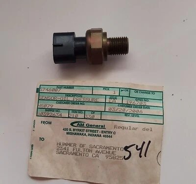 HUMMER H1 AM GENERAL ALPHA 2006 UNIDAD DE ENVÍO DE PRESIÓN DE ACEITE 5746007 NOS OEM Foto 1 de 3