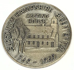 # C7173  SURRY,  N.H.   .999 SILVER  # 254   TOWN  MEDAL,   BICENTENNIAL   1969 - Picture 1 of 2