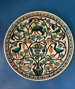 PALESTINE IZNIK STYLE POTTERY PLATE1920s David Ohannessian - Picture 1 of 9
