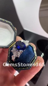 Beautiful Blue Sapphire Ladies Ring Sterling 925 Silver Beautiful Ladies Ring - Picture 1 of 8