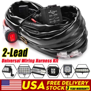 Arnés de cableado barra de luz LED 40 amperios relé fusible interruptor de encendido y apagado 2 cables para jeep ATV - Imagen 1 de 11