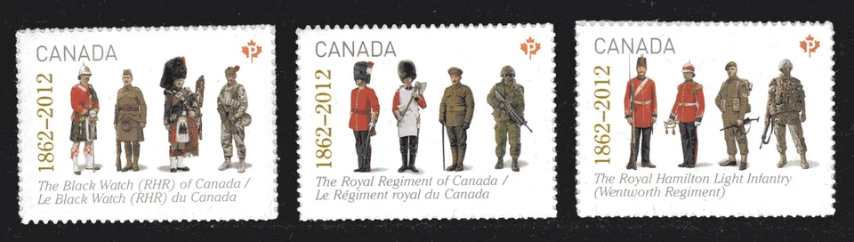 2012 Canada SC# 2578-2580 The Regiments Lot# 338b M-NH from booklets   - Image 1 of 1
