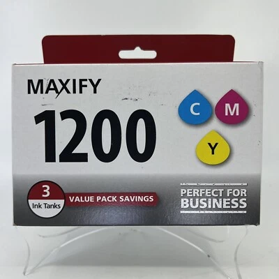 CANON Maxify 1200 C/M/Y 3pk Ink Cartridges OEM - Cyan, Magenta, Yellow 9232B005 - Image 1 of 4
