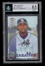 1999 Team Best C.C. Sabathia BGS 8.5 Signed Autograph