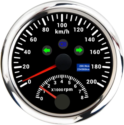 85mm GPS Speedometer Gauge 0-200Km/H with Tachometer 8000RPM for Car Truck Boat - Image 1 of 4