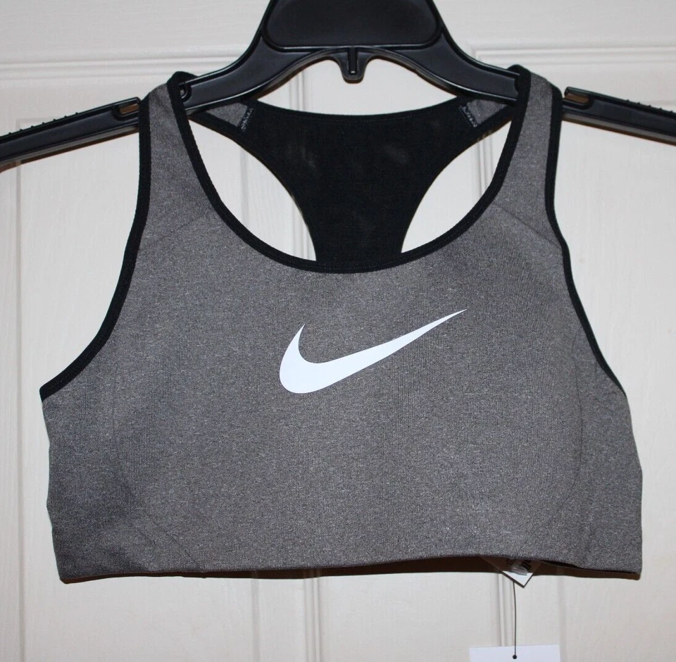Nike Women’s Victory Shape Bra High Support Gray Black Size Small 548545