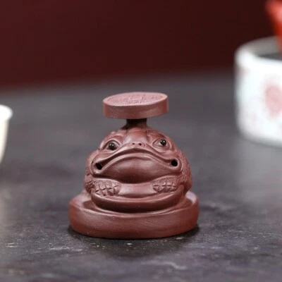 Soporte de sapo para mascotas de té de arcilla púrpura Zisha chino para tapa de olla accesorios de té nuevo Foto 1 de 4