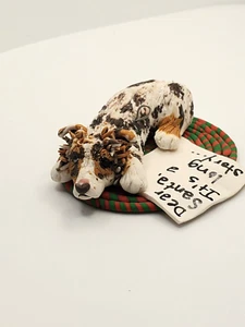 AUSTRALIAN SHEPHERD Christmas Ornament w/NOTE "Dear Santa..." handmade RED MERLE - Picture 1 of 6