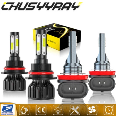 4X 9007 H11 Faro LED haz alto bajo luz antiniebla para Chevrolet Equinox 2005-09 Foto 1 de 4