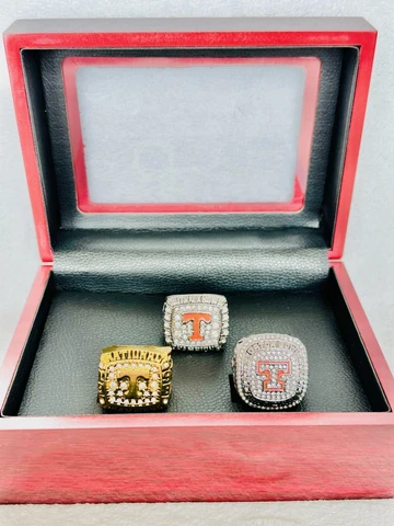 3 PCS Tennessee Volunteers Championship Ring Set W Box, Ship From US Cover