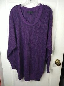 Suéter Lane Bryant Mujer 22/24 Ligero Púrpura Negro Cuadros Informal Pullover - Imagen 1 de 8