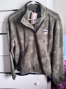 Chaqueta VANS OFF THE WALL Para Hombre VERDE OLIVA Polar A Presión/Suéter Manga Larga SM - Imagen 1 de 6