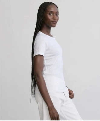 Jenni Kayne Cotton Slim Short Sleeve T Shirt Women’s Size Medium in White - Image 1 of 4