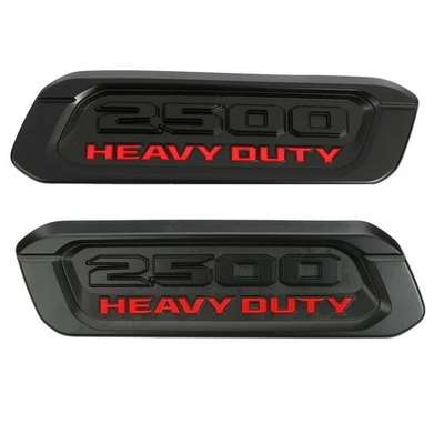 2x OEM HEAVY DUTY Emblem Left Right Hood Badge for RAM 2500 RAM2500 Black Red - Image 1 of 4