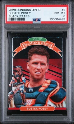 Donruss Optic Diamond Kings Buster Posey #2 Black Stars Prizm 2020/125 Pop 1 Foto 1 de 3