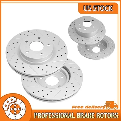 Front & Rear Drilled Brake Rotors For Nissan Altima 2007 2008 2009 2010-2013 - Image 1 of 4