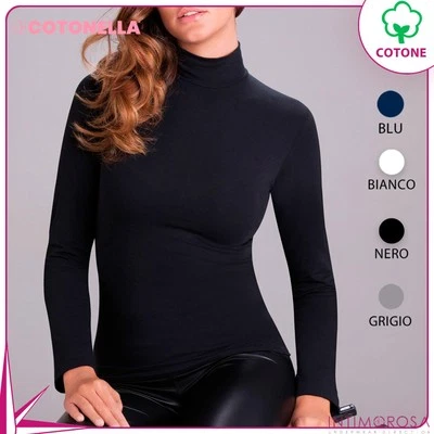 Maglia donna lupetto cotonella 3511 in caldo cotone elasticizzato - Immagine 1 di 4