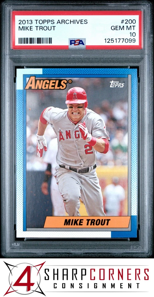 2013 TOPPS ARCHIVES #200 MIKE TROUT ANGELS PSA 10 - Image 1 of 3