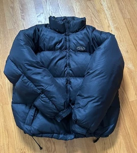 Eddie Bauer EBTEK Goose Down Jacket Men’s XL Black – 90s Vintage, Excel Cond - Picture 1 of 16