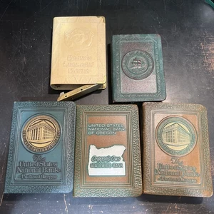 5x Vintage Mini Book Bank Coin Banks - B of A US National Oregon Book Thrift Lot - Picture 1 of 15