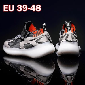 Fashion No Tongue Sock Design Sneakers Anti-slip Mesh Breathable Athletic Shoes - Picture 1 of 39