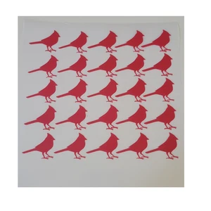 Hoja Cardenales de (25) 1" de Alto Cada Vinilo Pegatinas Calcomanía Color Rojo Sobre - Imagen 1 de 3