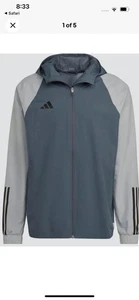 adidas Tiro 23 Competition All-Weather Jacket - Men's Size Lg Onix Gray NWT - Picture 1 of 5